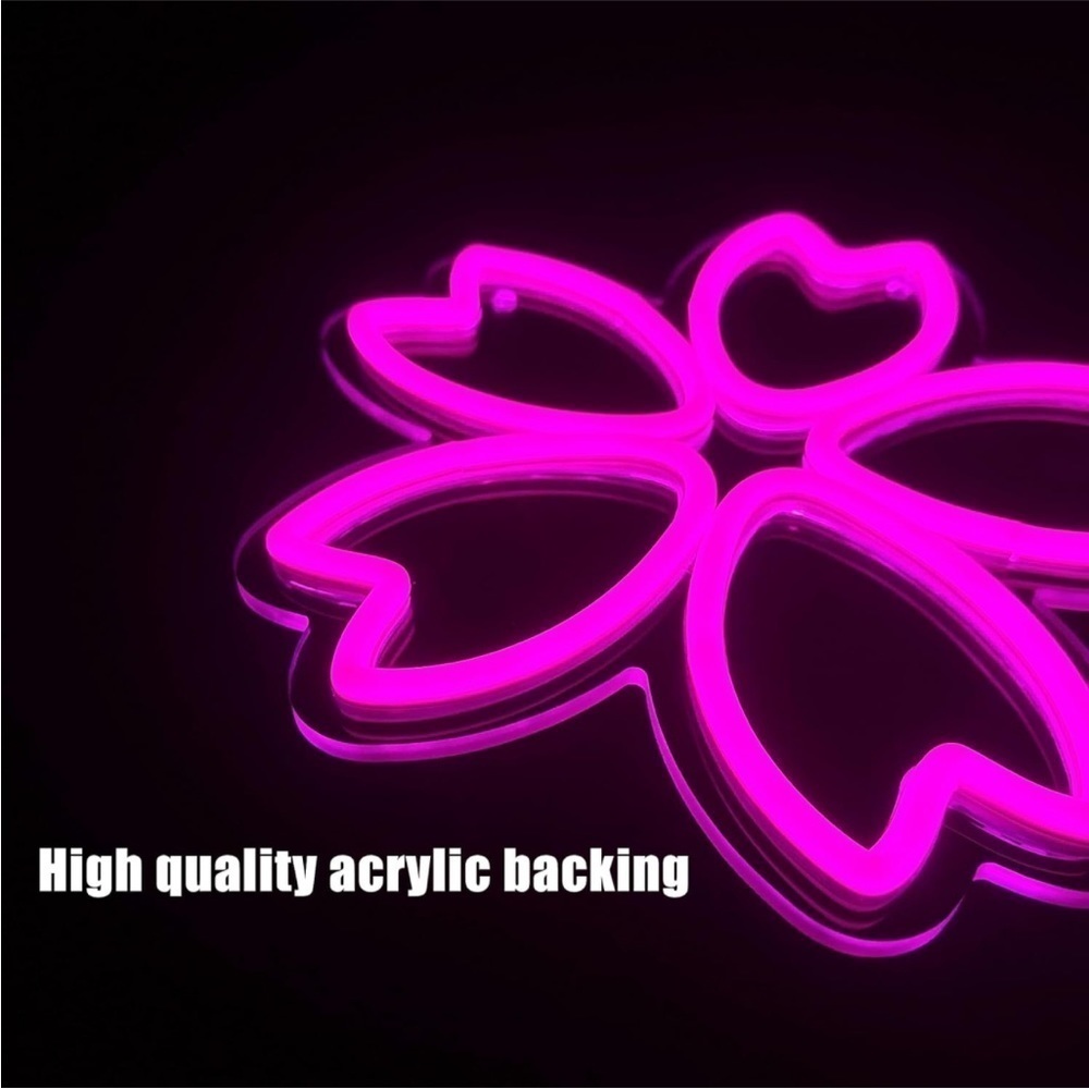 Neon Pink Sakura Japanese Flower Blossom Wall Kawaii Decor Light LED Indoor Gift - Picture 2 of 5